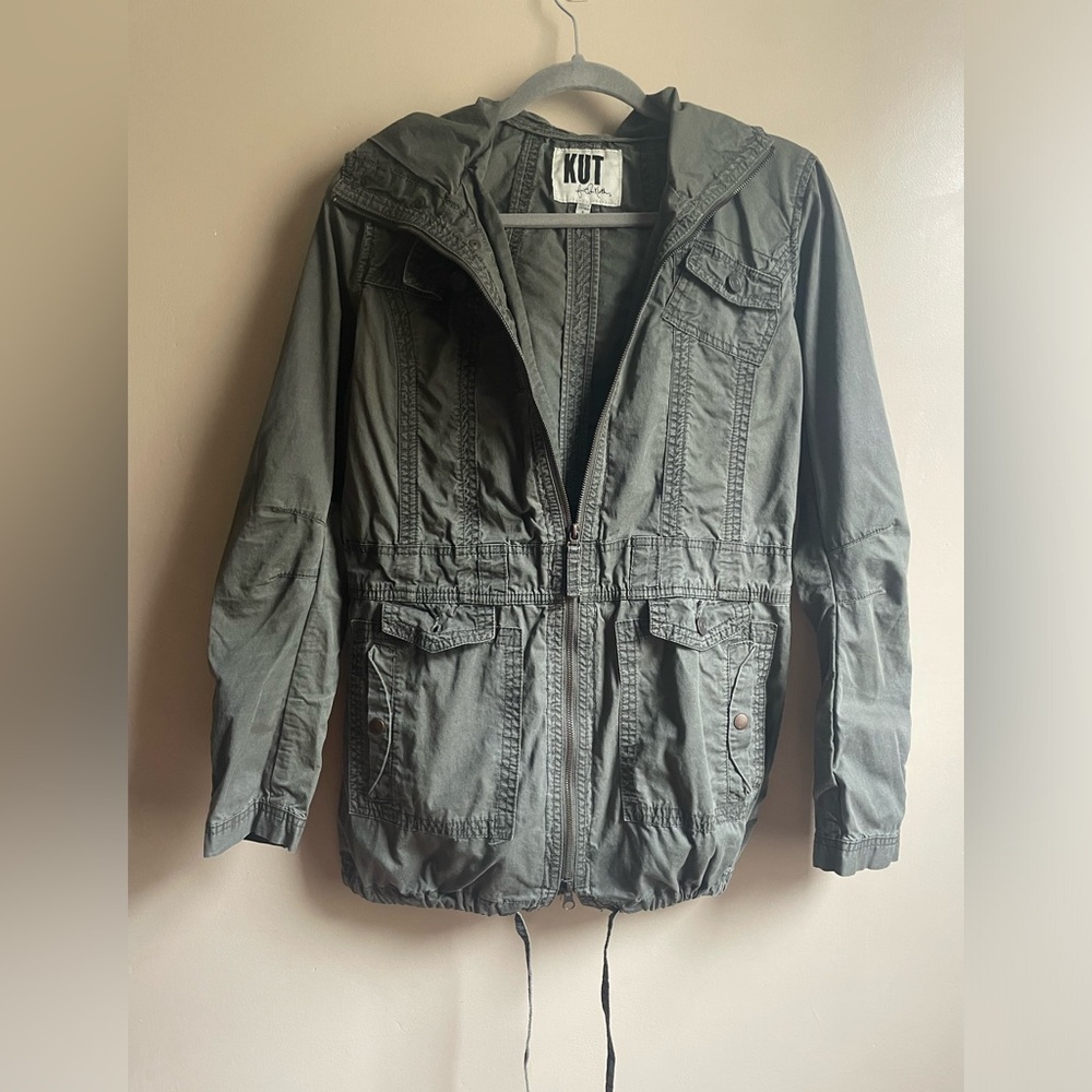 Kut from the Kloth military green jacket size S 100% cotton utility bomber